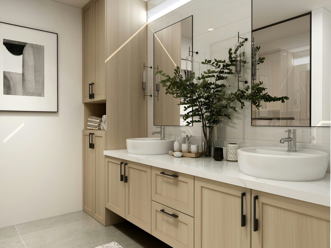 Master bathroom with double vanity