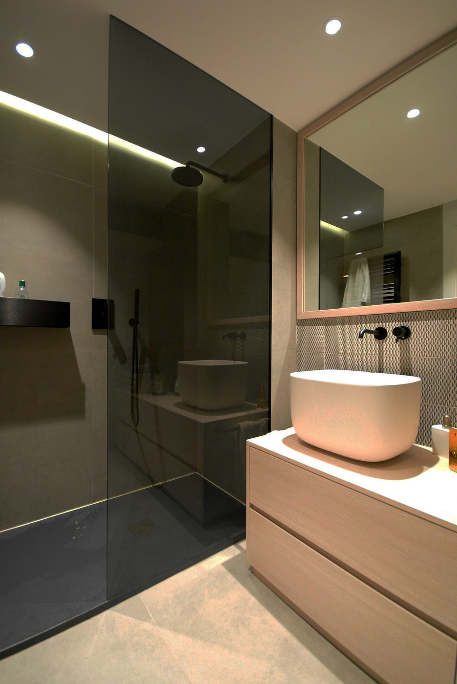 Modern bathroom with vessel sink